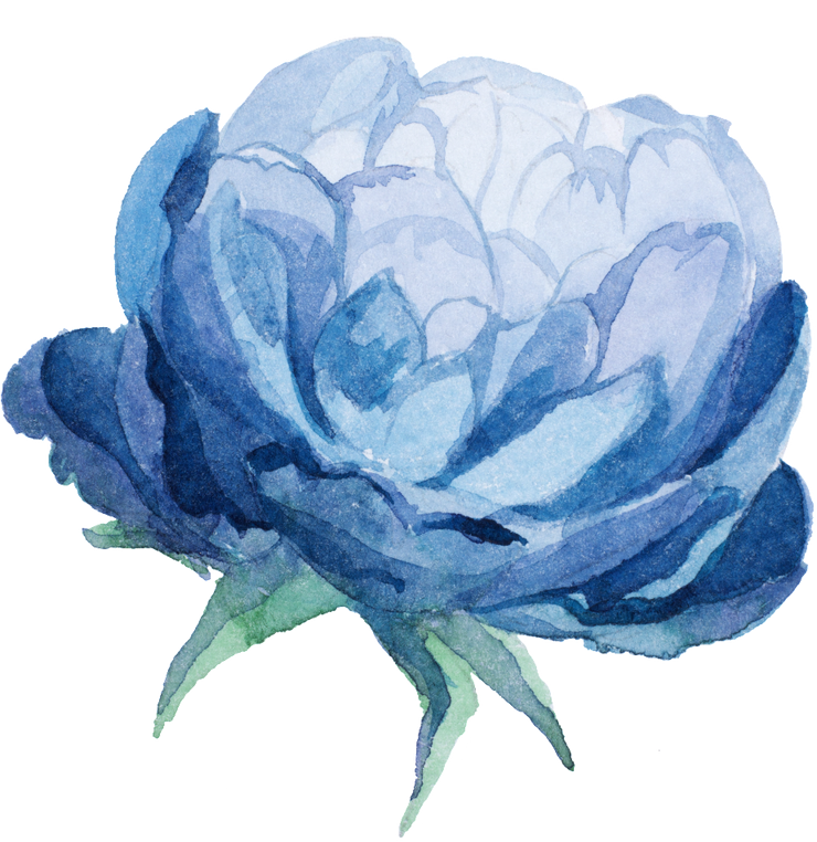 Download Watercolor Blue Flower Png - Blue Watercolour Flowe